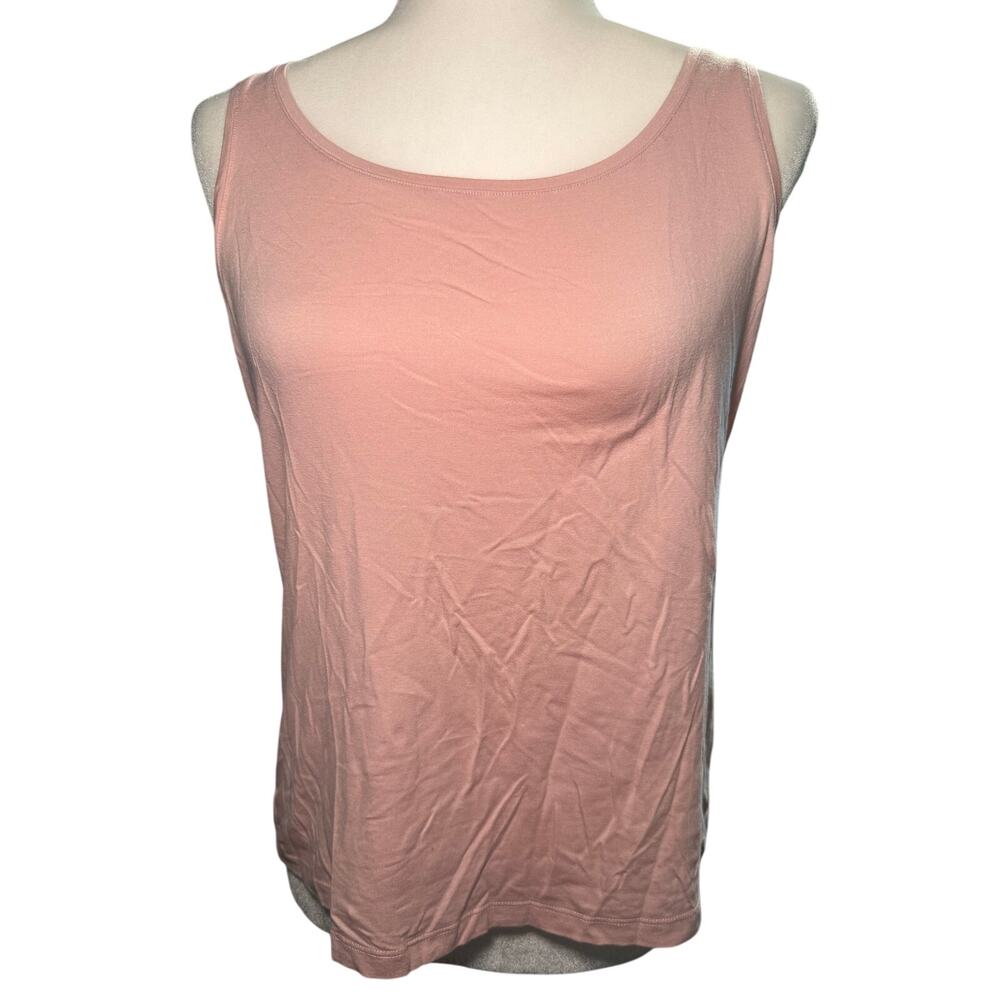 Eileen Fisher Tencel Dusty Rose Stretch Scoop Neck Tank Top, Women's Medium